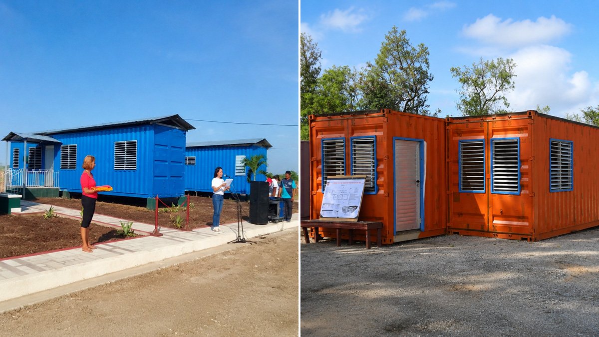 Vivienda-contenedor recién instalada en un barrio cubano, ejemplo del programa de casas de contenedores en Cuba frente al déficit de vivienda