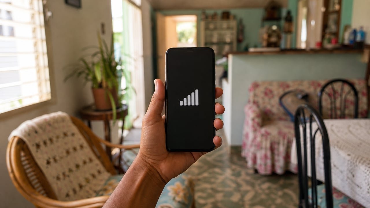 Recarga internacional de ETECSA activando datos ilimitados en un teléfono en Cuba