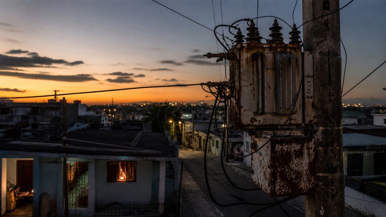 Transformador eléctrico dañado en un barrio de La Habana durante los apagones pese a la reconexión del SEN